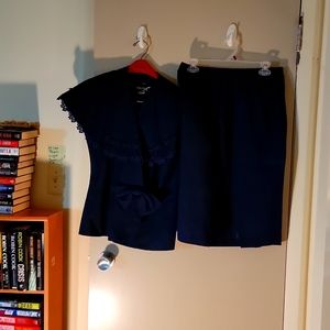 Two Piece Skirt Set - Size 10 Dark Blue